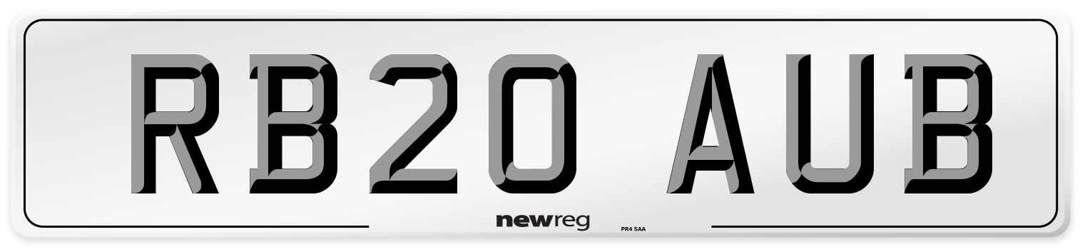 RB20 AUB Number Plate from New Reg
